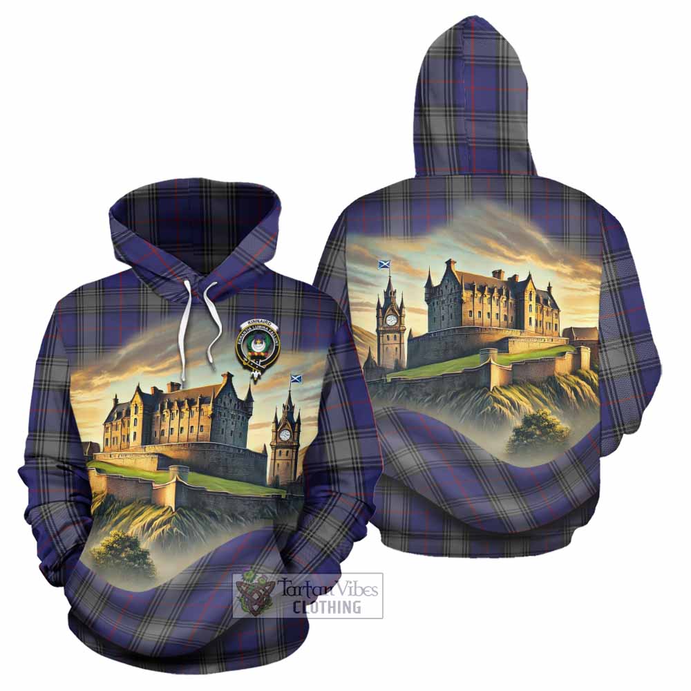 Tartan Vibes Clothing Kinnaird Tartan Family Crest Hoodie with Scottish Ancient Castle Style