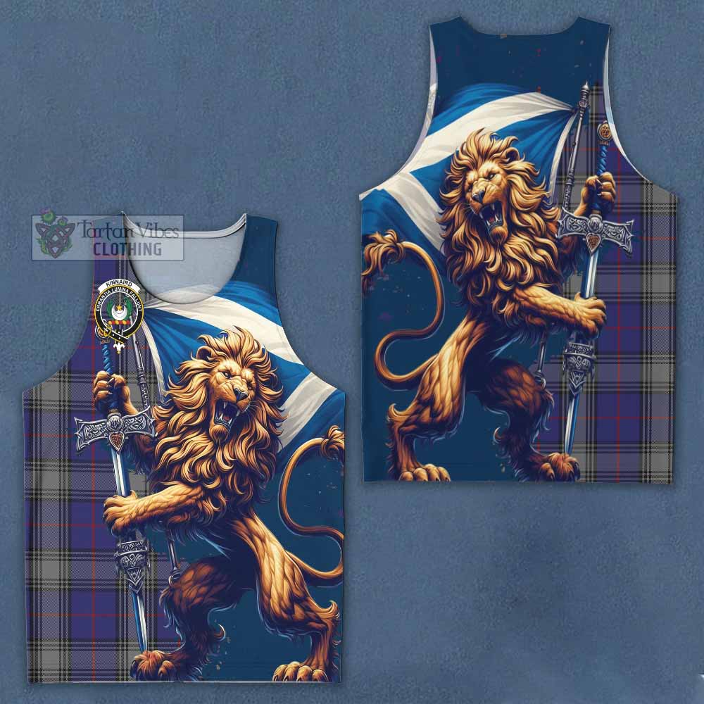 Tartan Vibes Clothing Kinnaird Tartan Family Crest Men's Tank Top with Scottish Majestic Lion