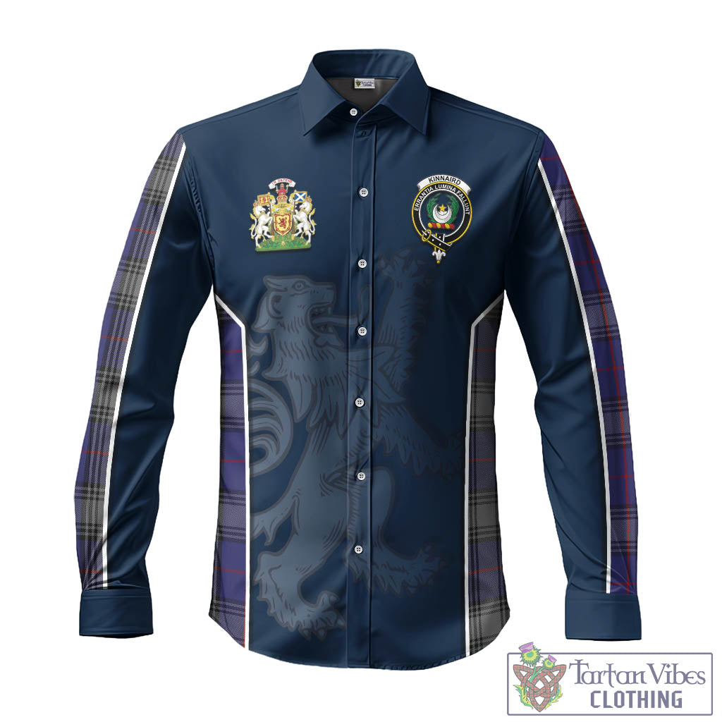 Tartan Vibes Clothing Kinnaird Tartan Long Sleeve Button Up Shirt with Family Crest and Lion Rampant Vibes Sport Style