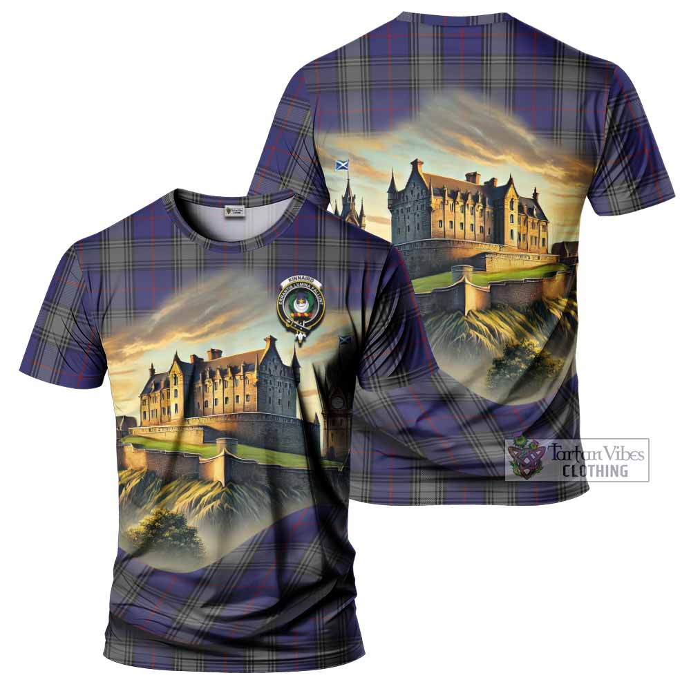 Tartan Vibes Clothing Kinnaird Tartan Family Crest T-Shirt with Scottish Ancient Castle Stype