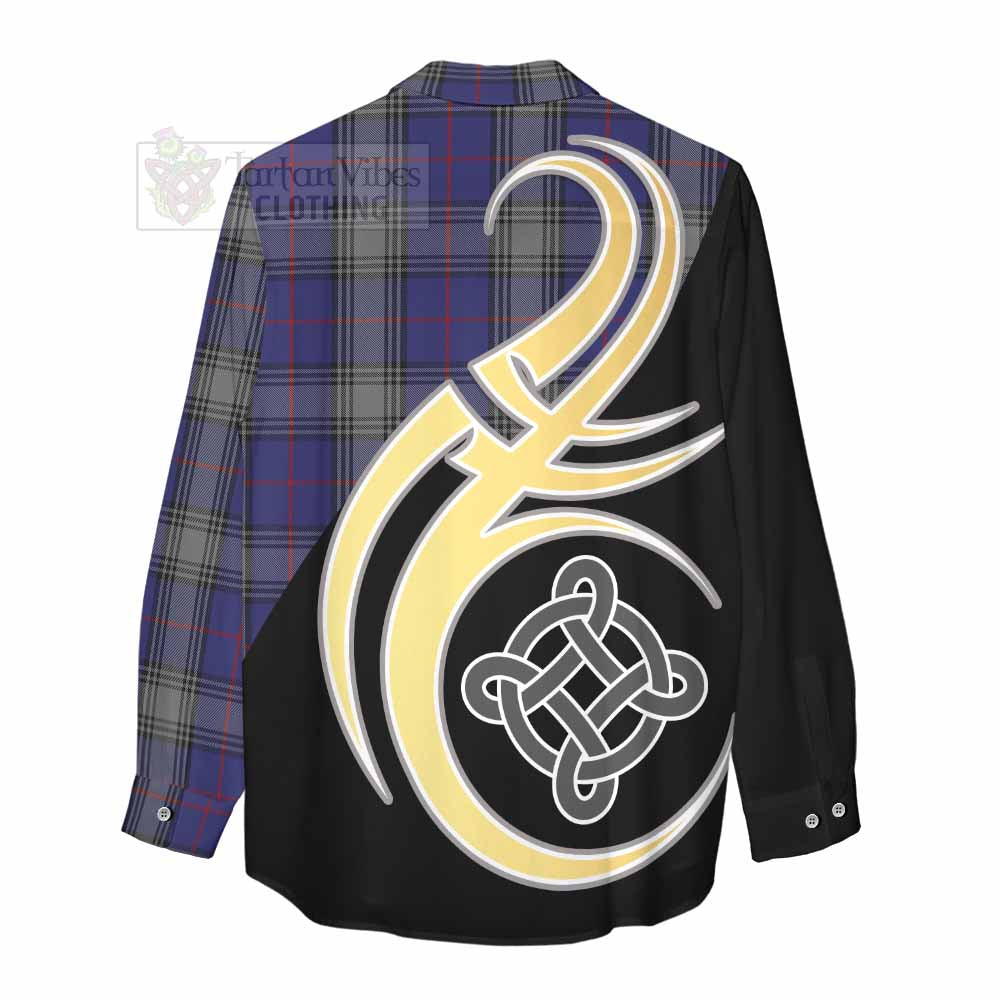 Tartan Vibes Clothing Kinnaird Tartan Women's Casual Shirt with Family Crest and Celtic Symbol Style