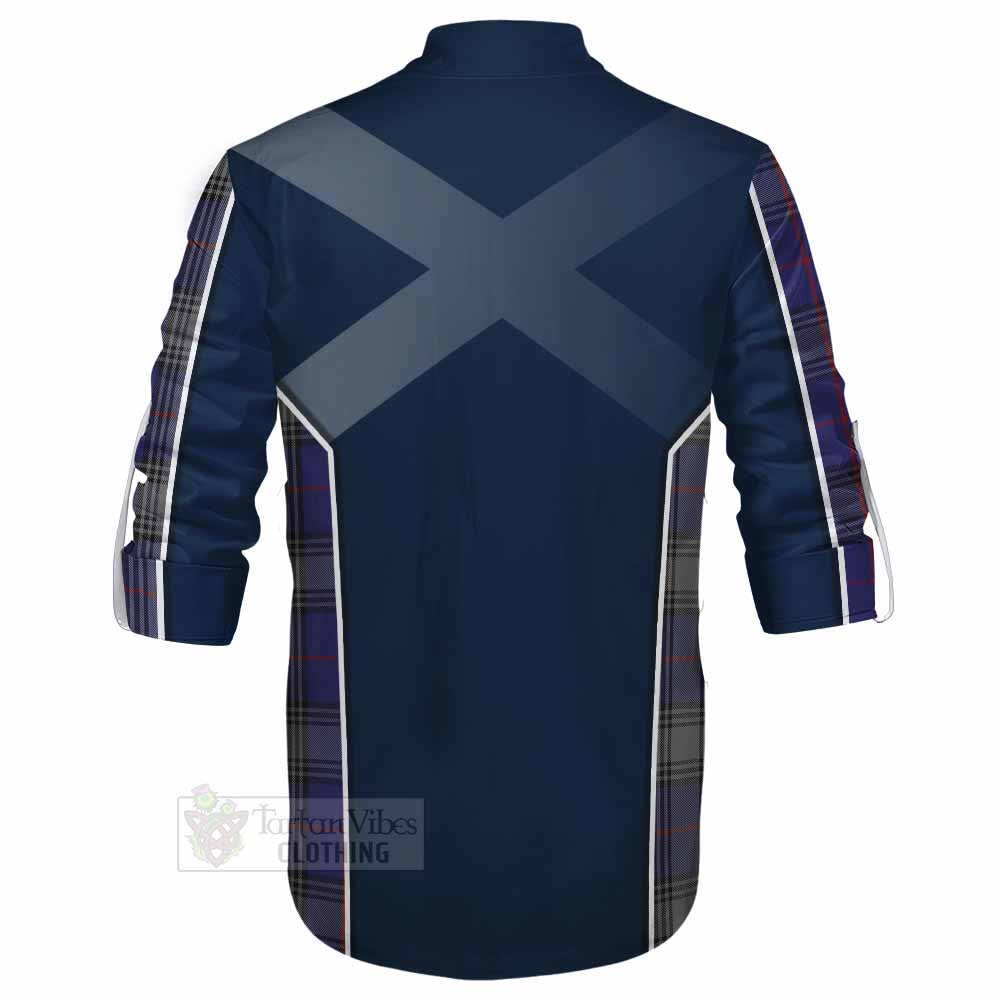 Tartan Vibes Clothing Kinnaird Tartan Ghillie Kilt Shirt with Family Crest and Lion Rampant Vibes Sport Style