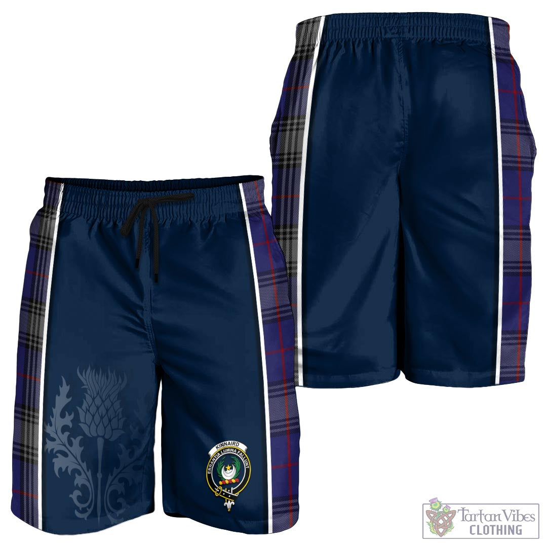 Tartan Vibes Clothing Kinnaird Tartan Men's Shorts with Family Crest and Scottish Thistle Vibes Sport Style
