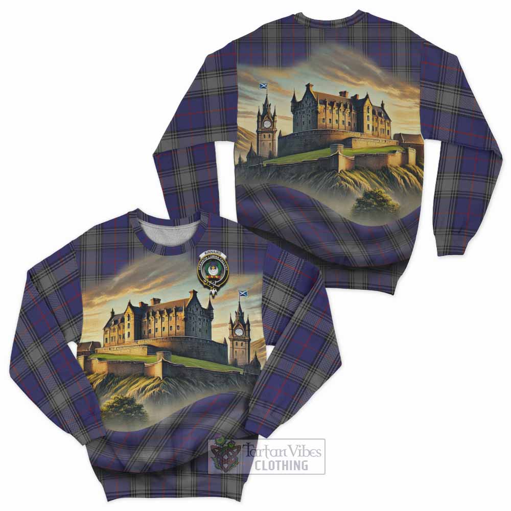 Tartan Vibes Clothing Kinnaird Tartan Family Crest Sweatshirt with Scottish Ancient Castle Style