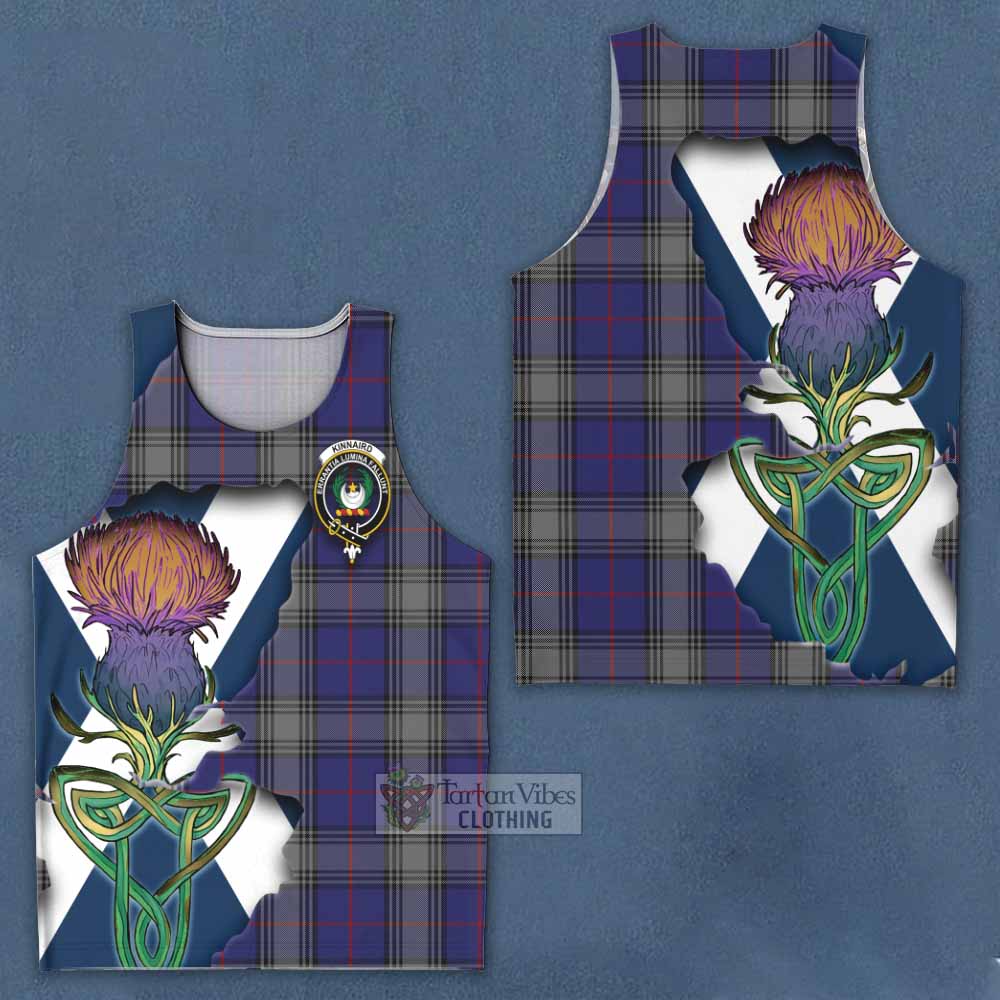 Tartan Vibes Clothing Kinnaird Tartan Family Crest Men's Tank Top Scottish Thistle Celtic Inspired