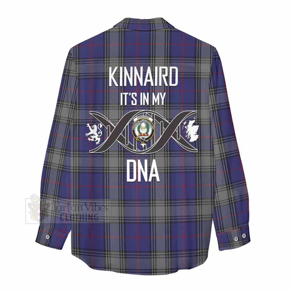 Tartan Vibes Clothing Kinnaird Tartan Women's Casual Shirt with Family Crest DNA In Me Style