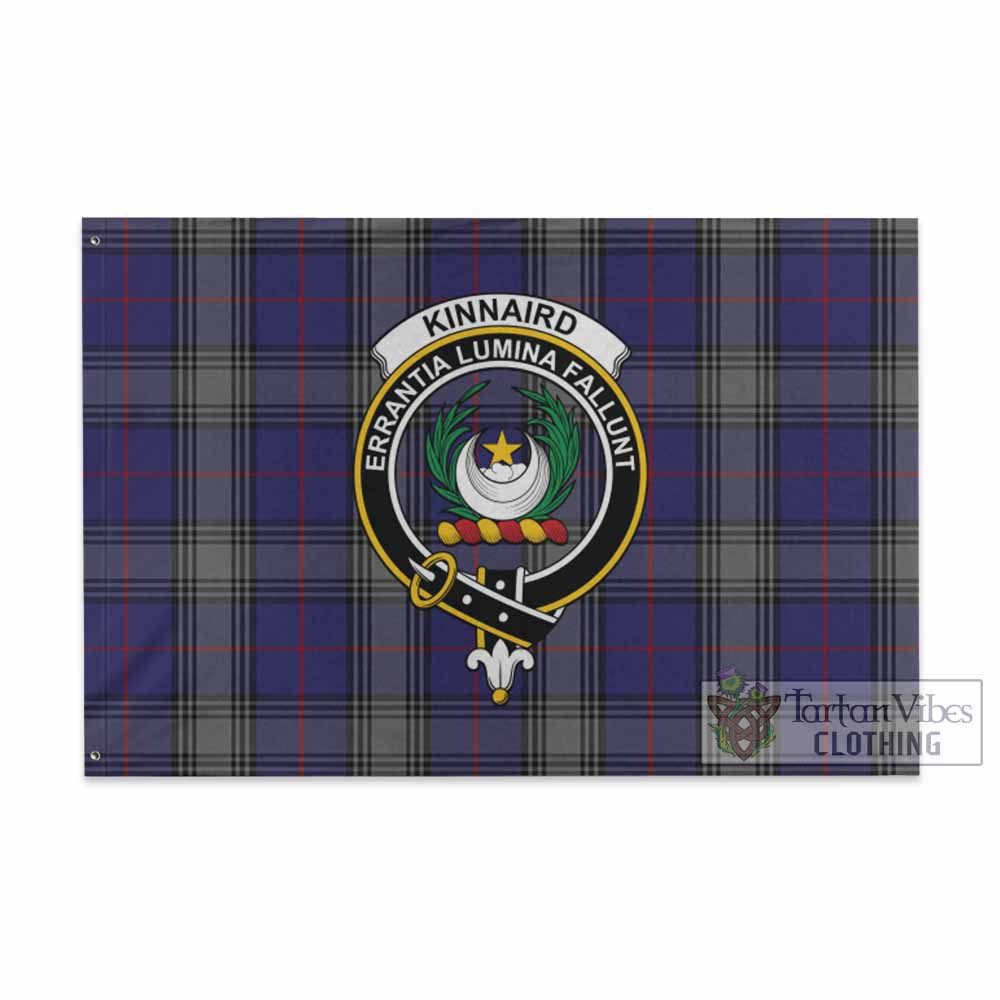 Tartan Vibes Clothing Kinnaird Tartan House Flag with Family Crest