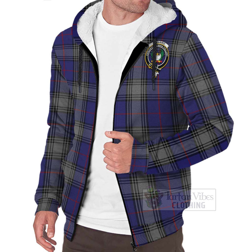 Tartan Vibes Clothing Kinnaird Tartan Sherpa Hoodie with Family Crest and Bearded Skull Holding Bottles of Whiskey