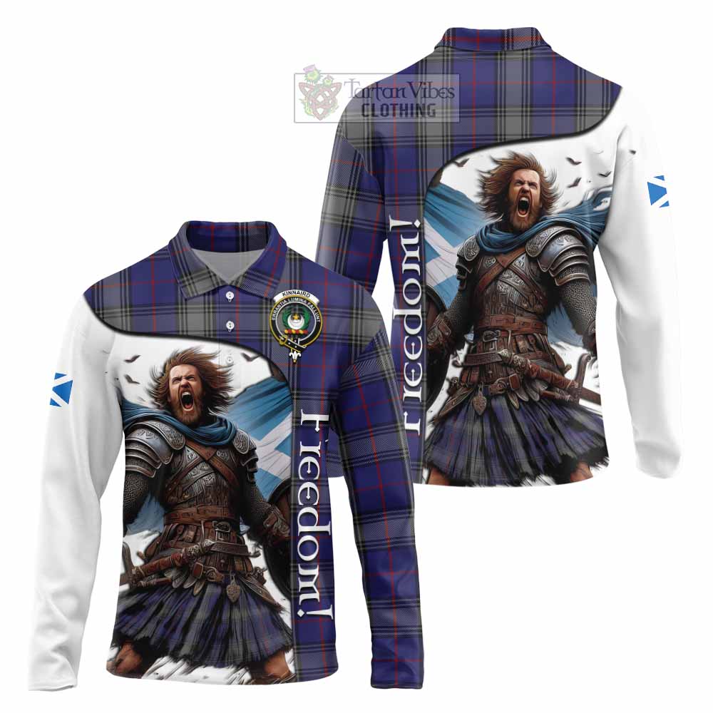 Tartan Vibes Clothing Kinnaird Crest Tartan Long Sleeve Polo Shirt Inspired by the Freedom of Scottish Warrior