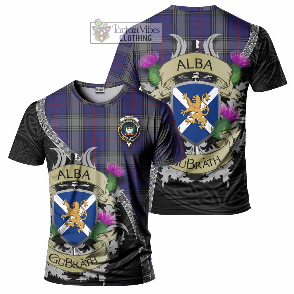 Tartan Vibes Clothing Kinnaird Tartan Family Crest T-Shirt Lion Rampant Royal Thistle Shield Celtic Inspired
