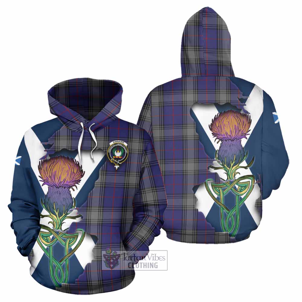 Kinnaird Tartan Family Crest Hoodie Scottish Thistle Celtic Inspired - Tartan Vibes Clothing
