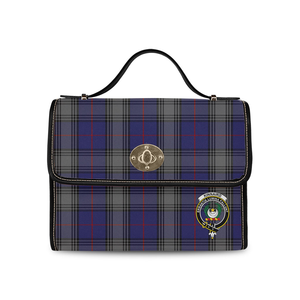 kinnaird-tartan-leather-strap-waterproof-canvas-bag-with-family-crest