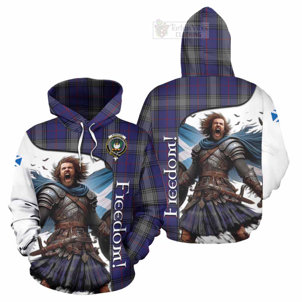 Tartan Vibes Clothing Kinnaird Crest Tartan Hoodie Inspired by the Freedom of Scottish Warrior