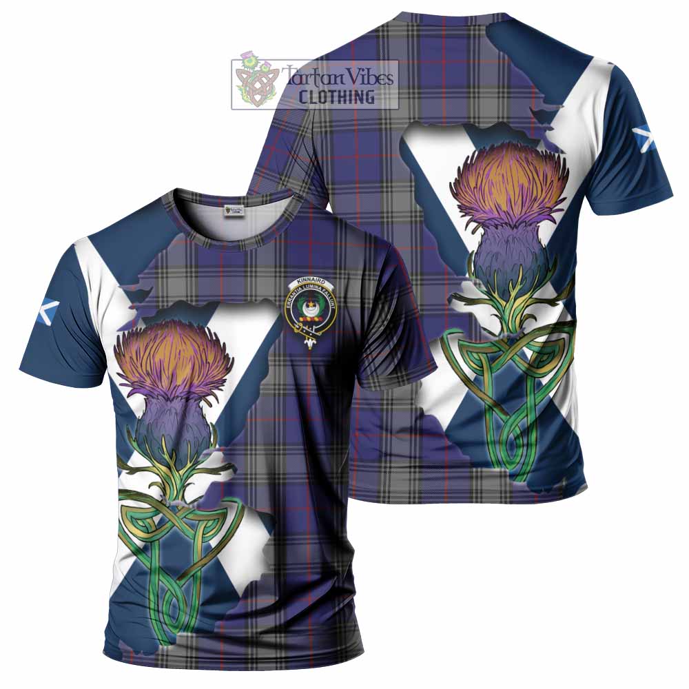 Tartan Vibes Clothing Kinnaird Tartan Family Crest T-Shirt Scottish Thistle Celtic Inspired