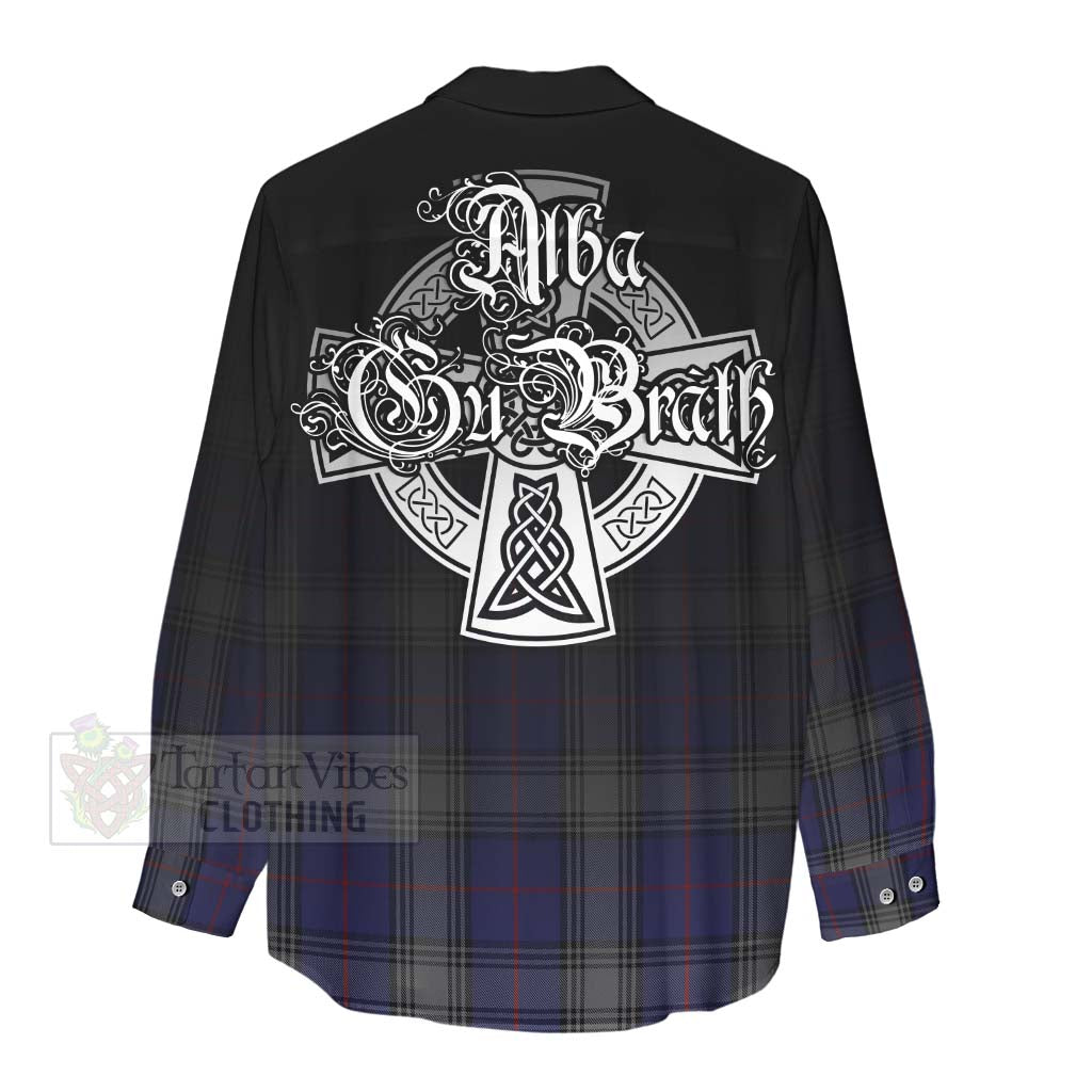 Tartan Vibes Clothing Kinnaird Tartan Women's Casual Shirt Featuring Alba Gu Brath Family Crest Celtic Inspired
