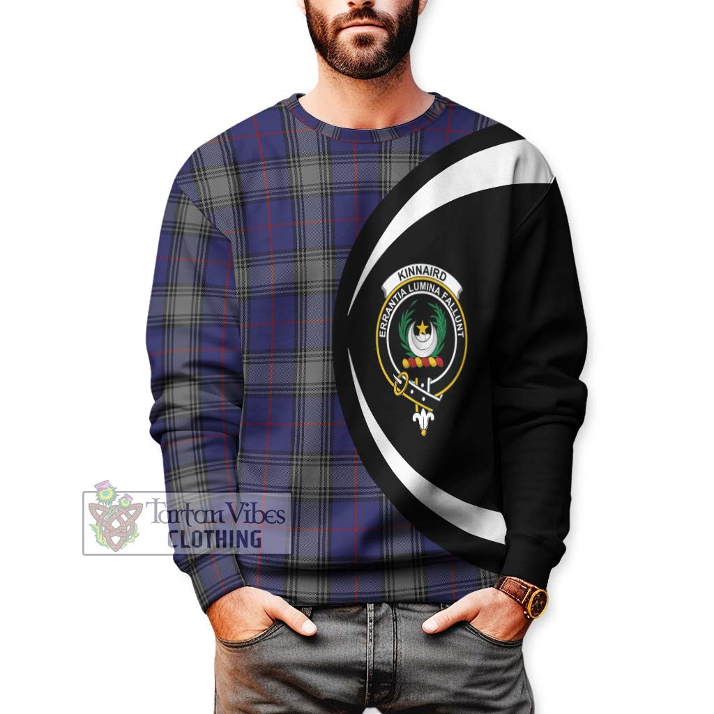 Kinnaird Tartan Sweatshirt with Family Crest Circle Style - Tartan Vibes Clothing