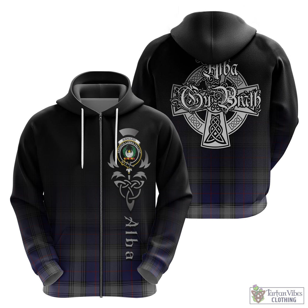 Tartan Vibes Clothing Kinnaird Tartan Hoodie Featuring Alba Gu Brath Family Crest Celtic Inspired