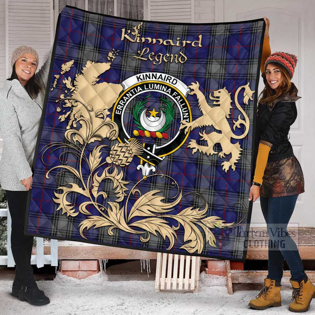 Tartan Vibes Clothing Kinnaird Tartan Quilt with Family Crest and Scottish Symbol Style