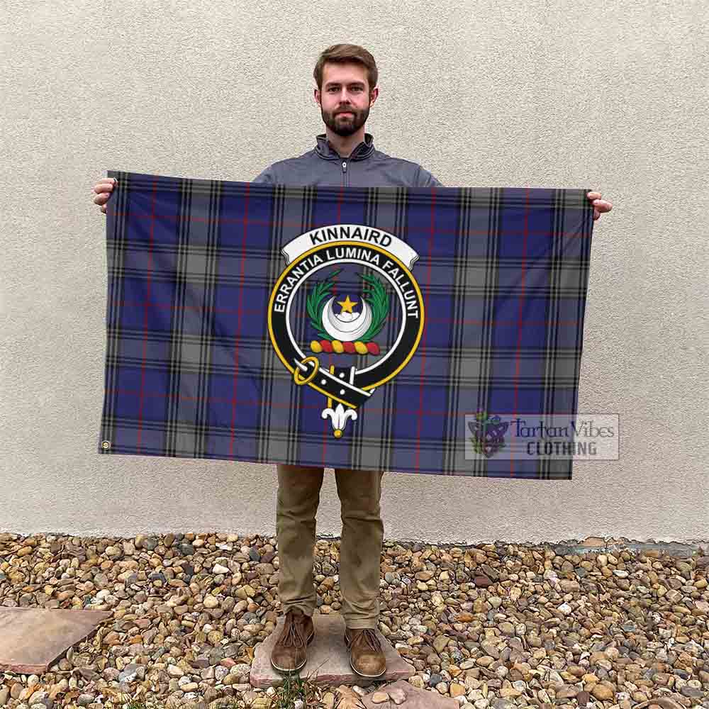 Tartan Vibes Clothing Kinnaird Tartan House Flag with Family Crest
