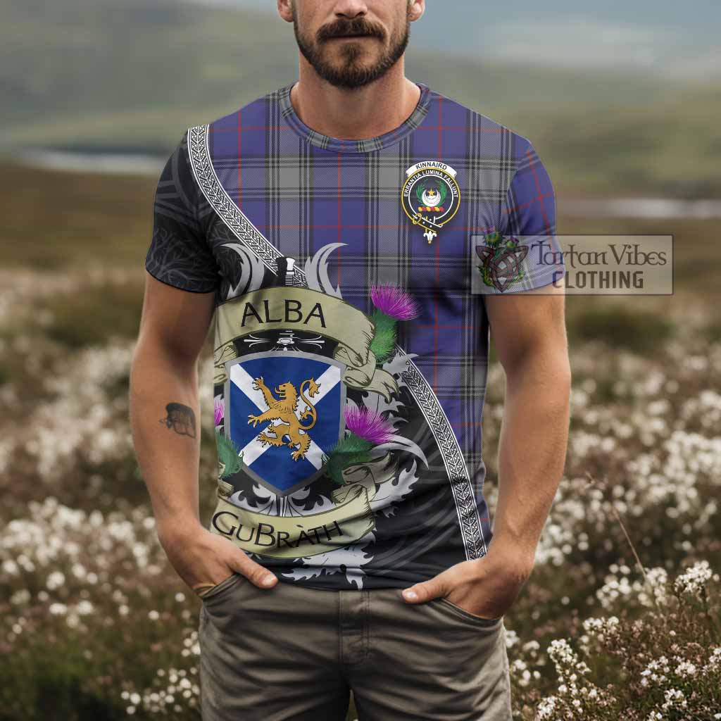 Tartan Vibes Clothing Kinnaird Tartan Family Crest T-Shirt Lion Rampant Royal Thistle Shield Celtic Inspired