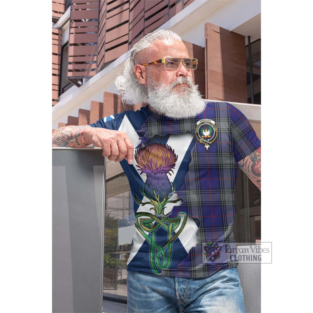 Tartan Vibes Clothing Kinnaird Tartan Family Crest Cotton T-shirt Scottish Thistle Celtic Inspired