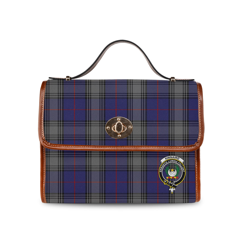 kinnaird-tartan-leather-strap-waterproof-canvas-bag-with-family-crest
