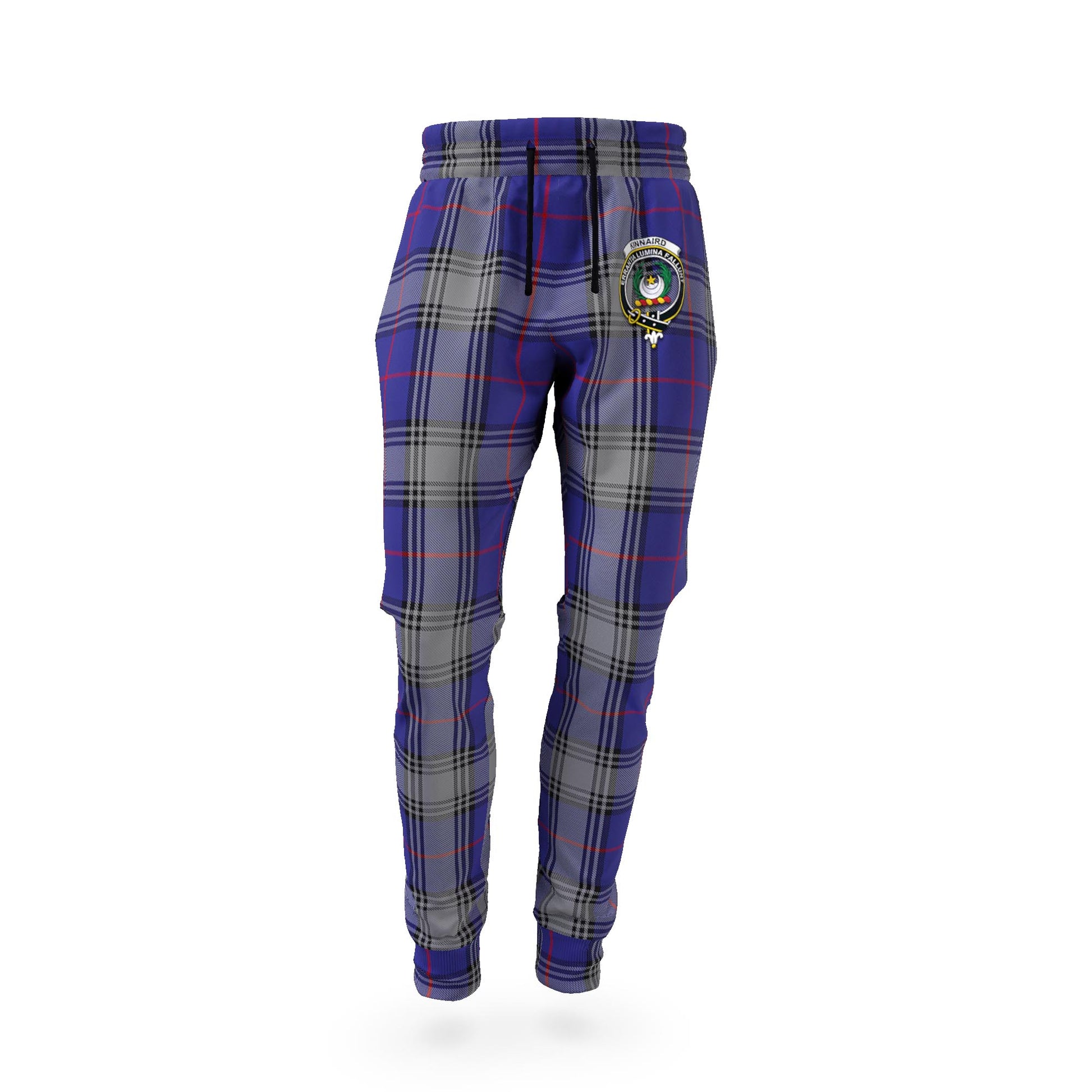 Kinnaird Tartan Joggers Pants with Family Crest - Tartan Vibes Clothing