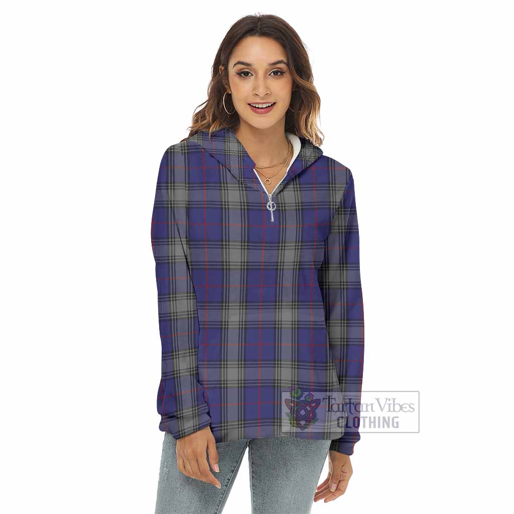 Tartan Vibes Clothing Kinnaird Tartan Women's Borg  Half Zip Fleece Hoodie