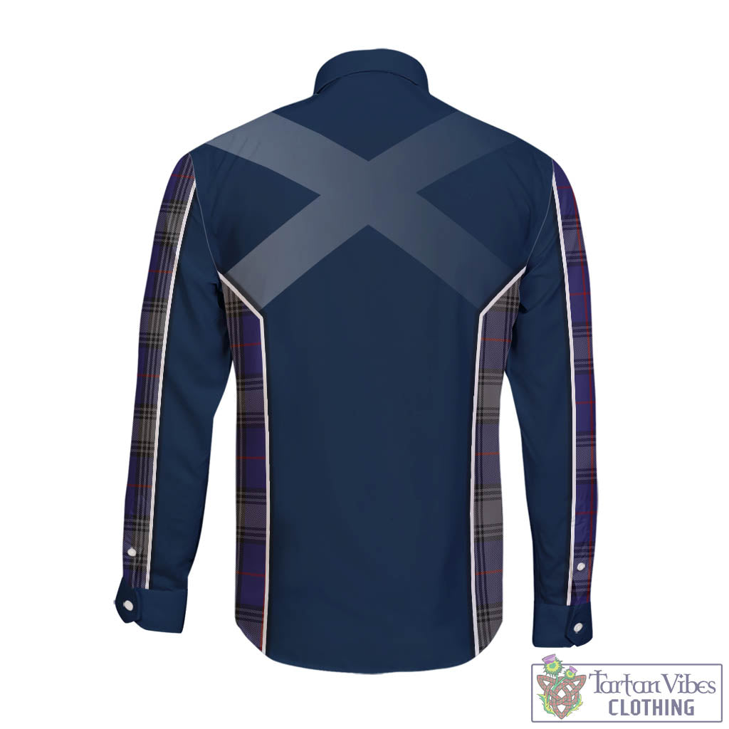 Tartan Vibes Clothing Kinnaird Tartan Long Sleeve Button Up Shirt with Family Crest and Scottish Thistle Vibes Sport Style