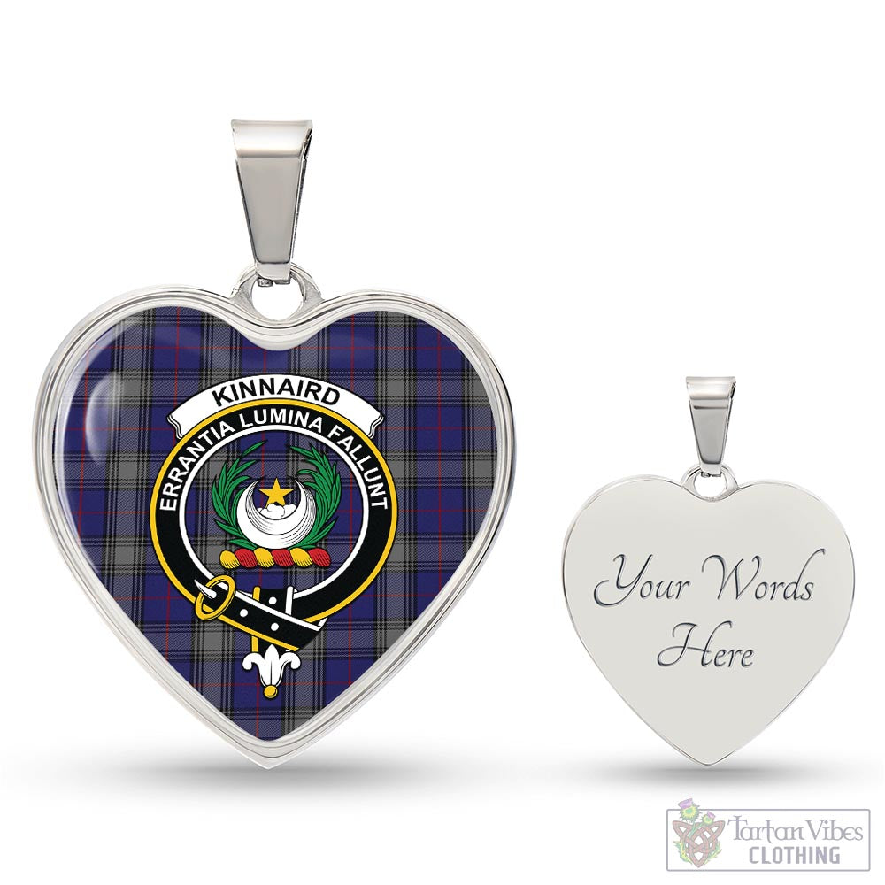 Tartan Vibes Clothing Kinnaird Tartan Heart Necklace with Family Crest