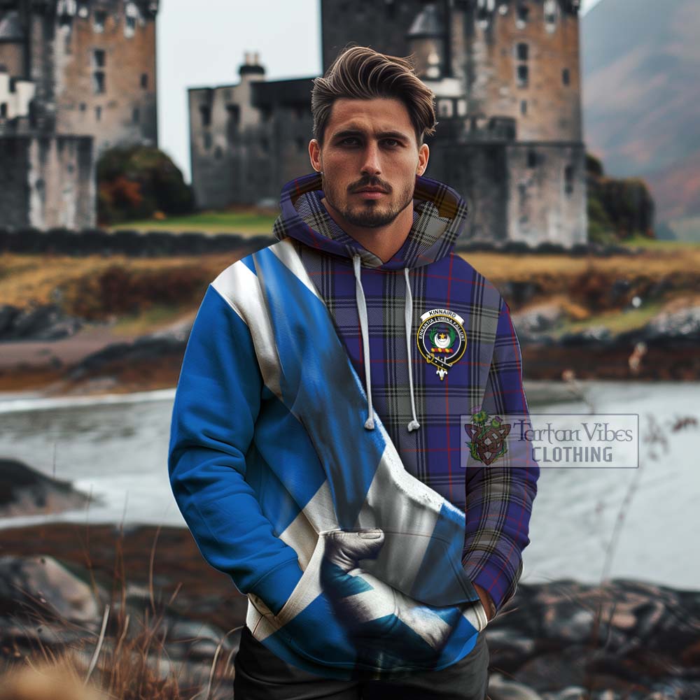 Tartan Vibes Clothing Kinnaird Tartan Cotton Hoodie with Family Crest Scotland Patriotic Style