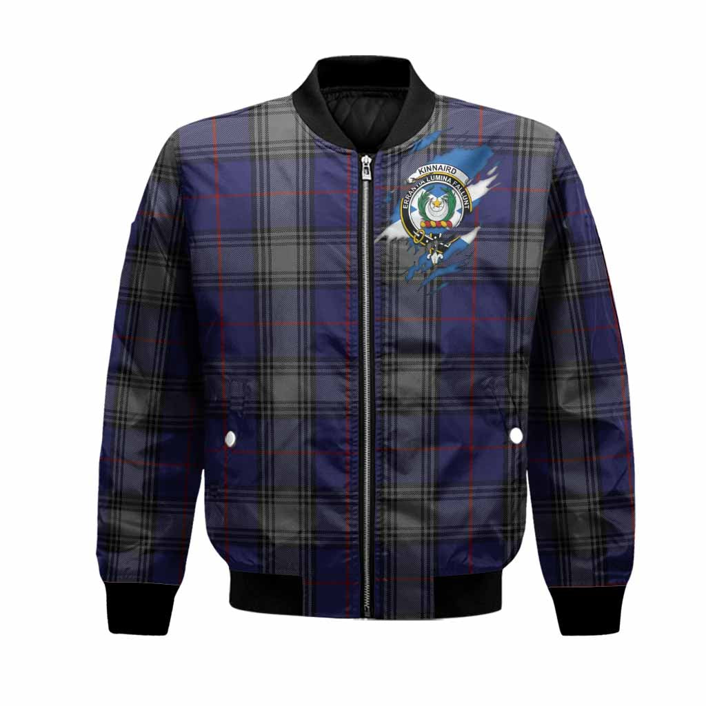 Kinnaird Clan Crest In Me Tartan Bomber Jacket Scotland Flag Style