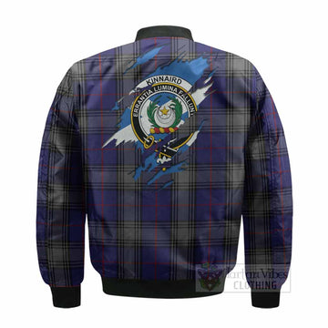 Kinnaird Clan Crest In Me Tartan Bomber Jacket Scotland Flag Style