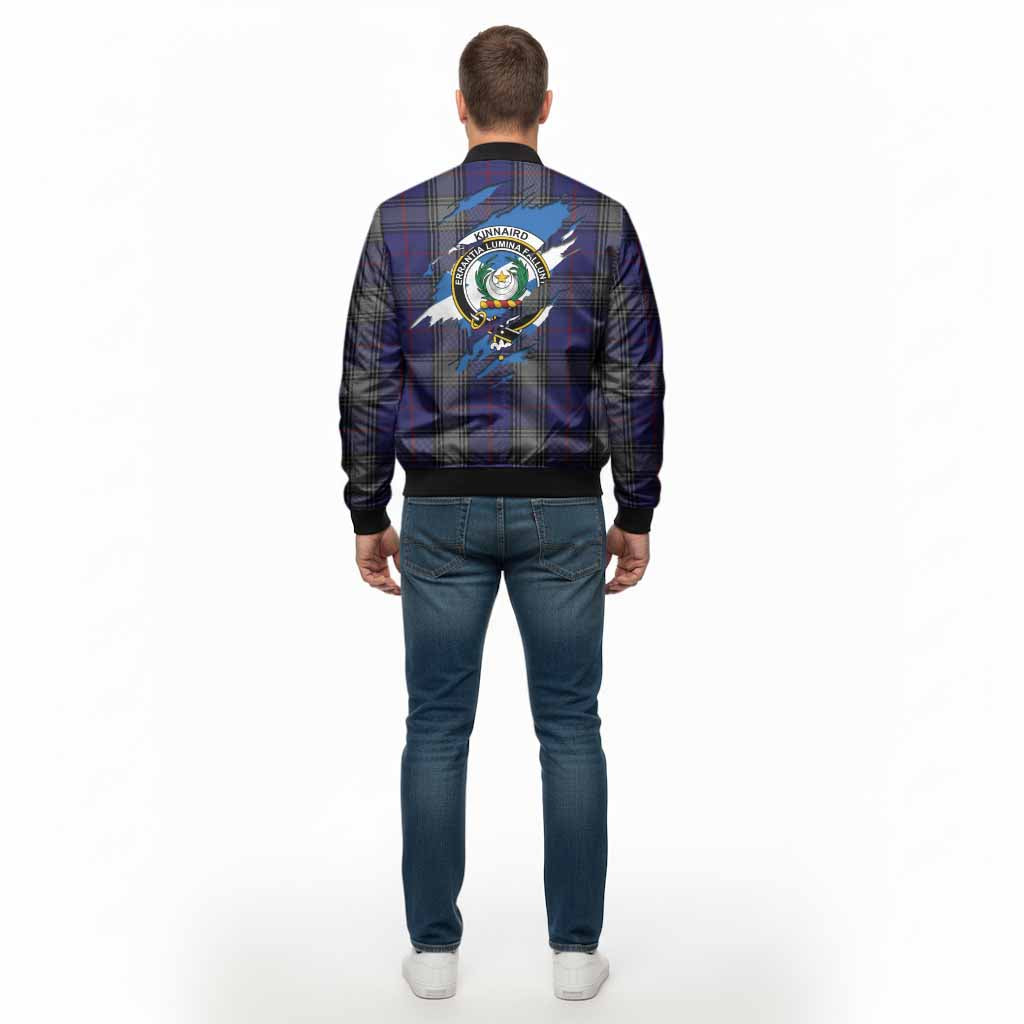 Kinnaird Clan Crest In Me Tartan Bomber Jacket Scotland Flag Style