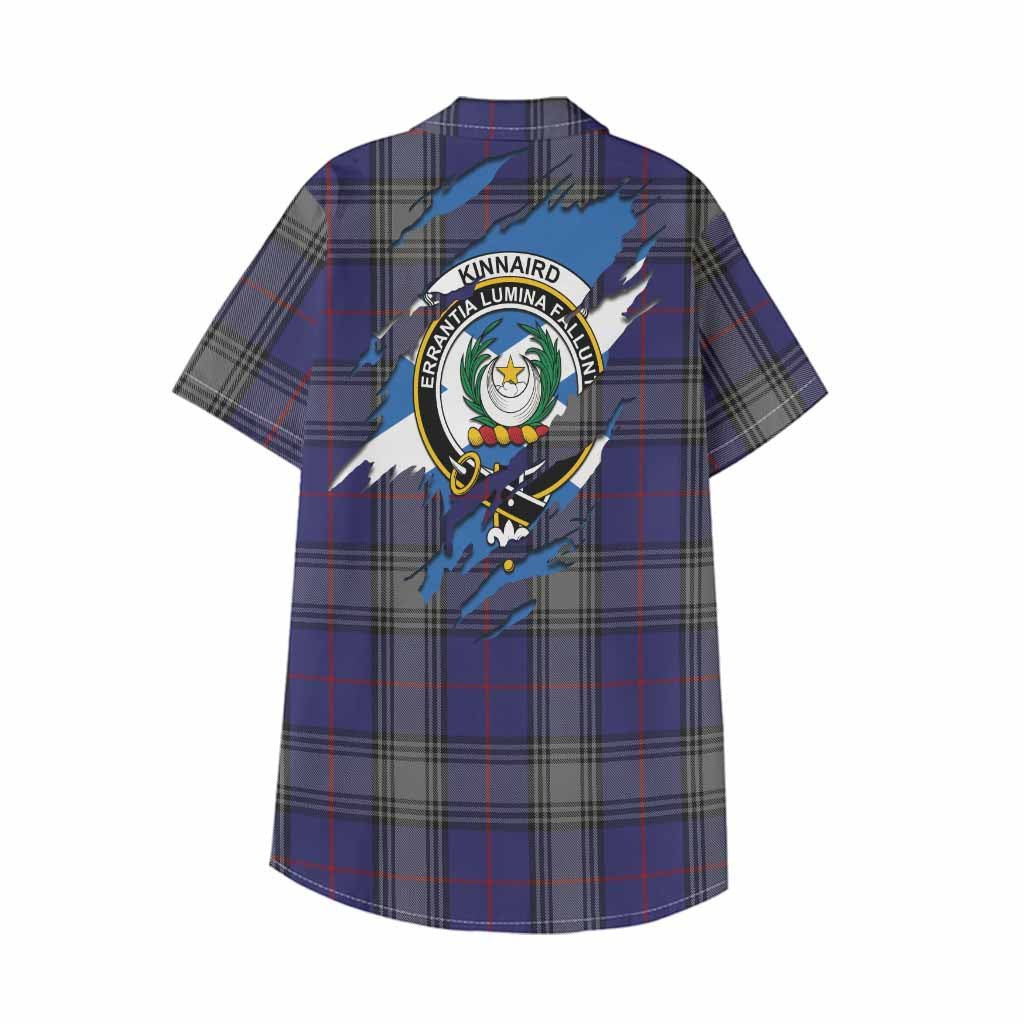 Kinnaird Clan Crest In Me Tartan Kid Hawaiian Shirt Scotland Flag Style