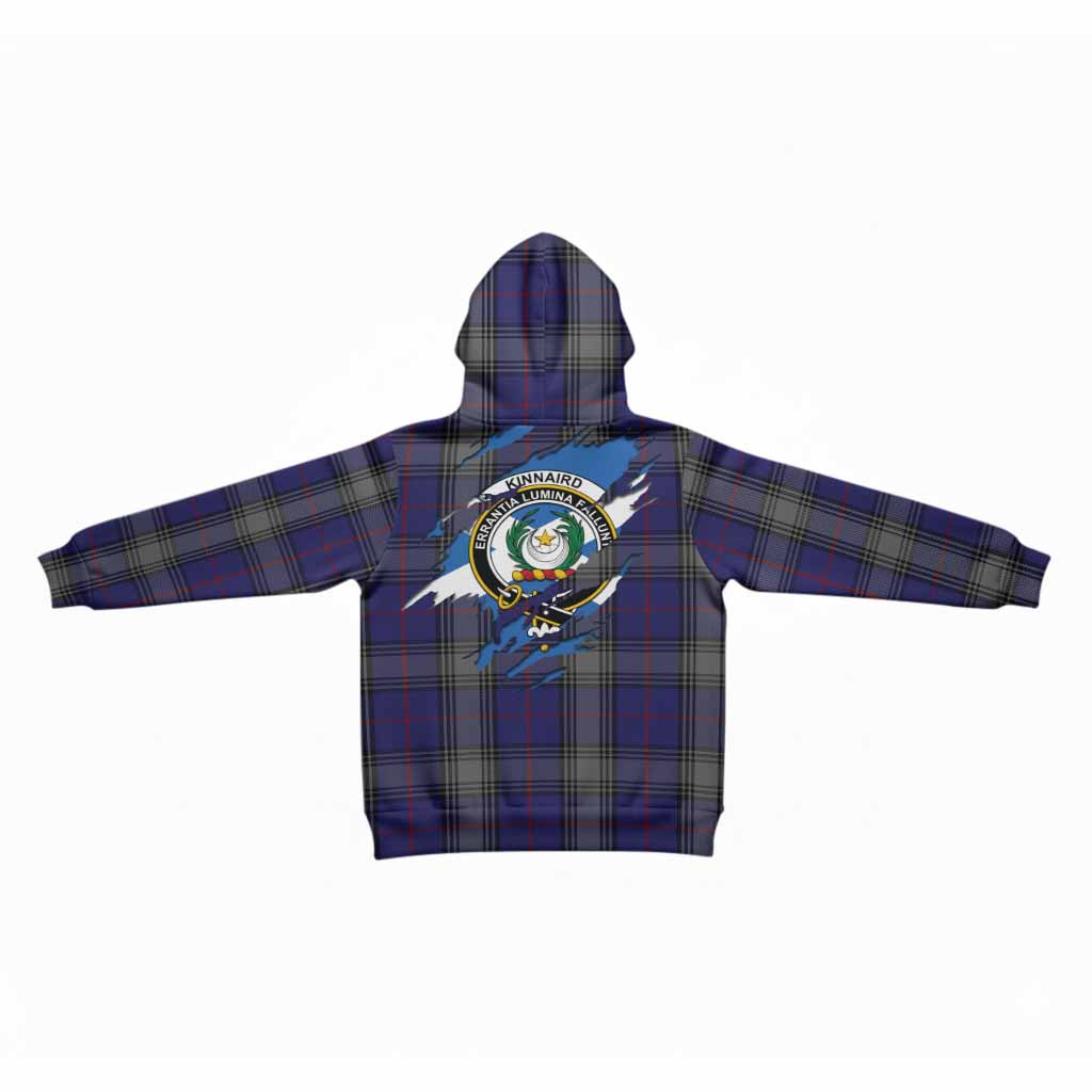 Kinnaird Clan Crest In Me Tartan Kid Hoodie Scotland Flag Style