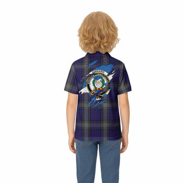 Kinnaird Clan Crest In Me Tartan Kid Polo Shirt Scotland Flag Style