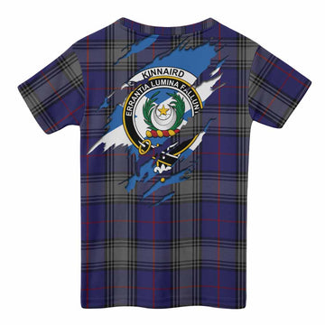 Kinnaird Clan Crest In Me Tartan Kid T-shirt Scotland Flag Style