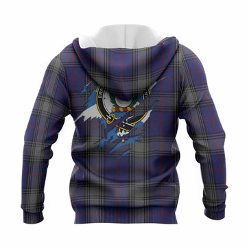 Kinnaird Clan Crest In Me Tartan Knitted Hoodie Scotland Flag Style