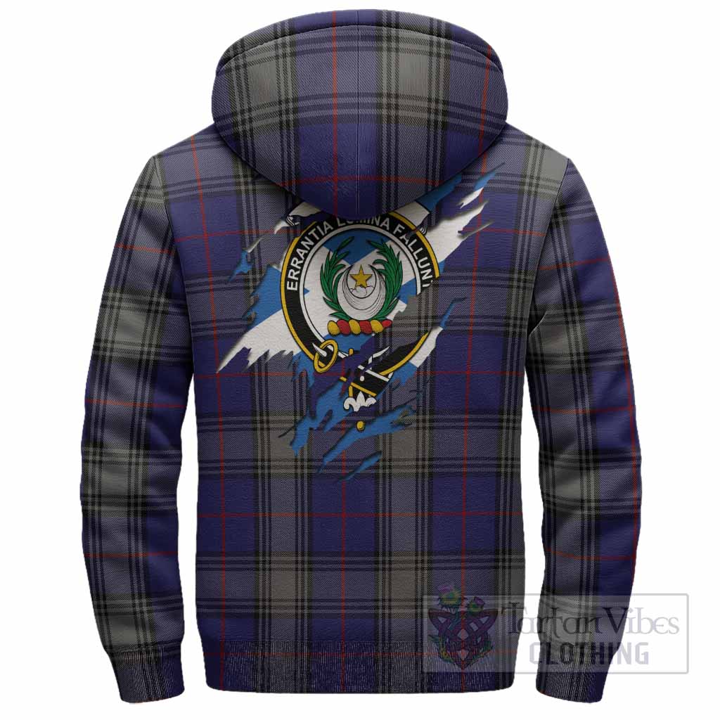 Kinnaird Clan Crest In Me Tartan Sherpa Hoodie Scotland Flag Style
