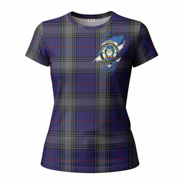 Kinnaird Clan Crest In Me Tartan Women T shirt Scotland Flag Style