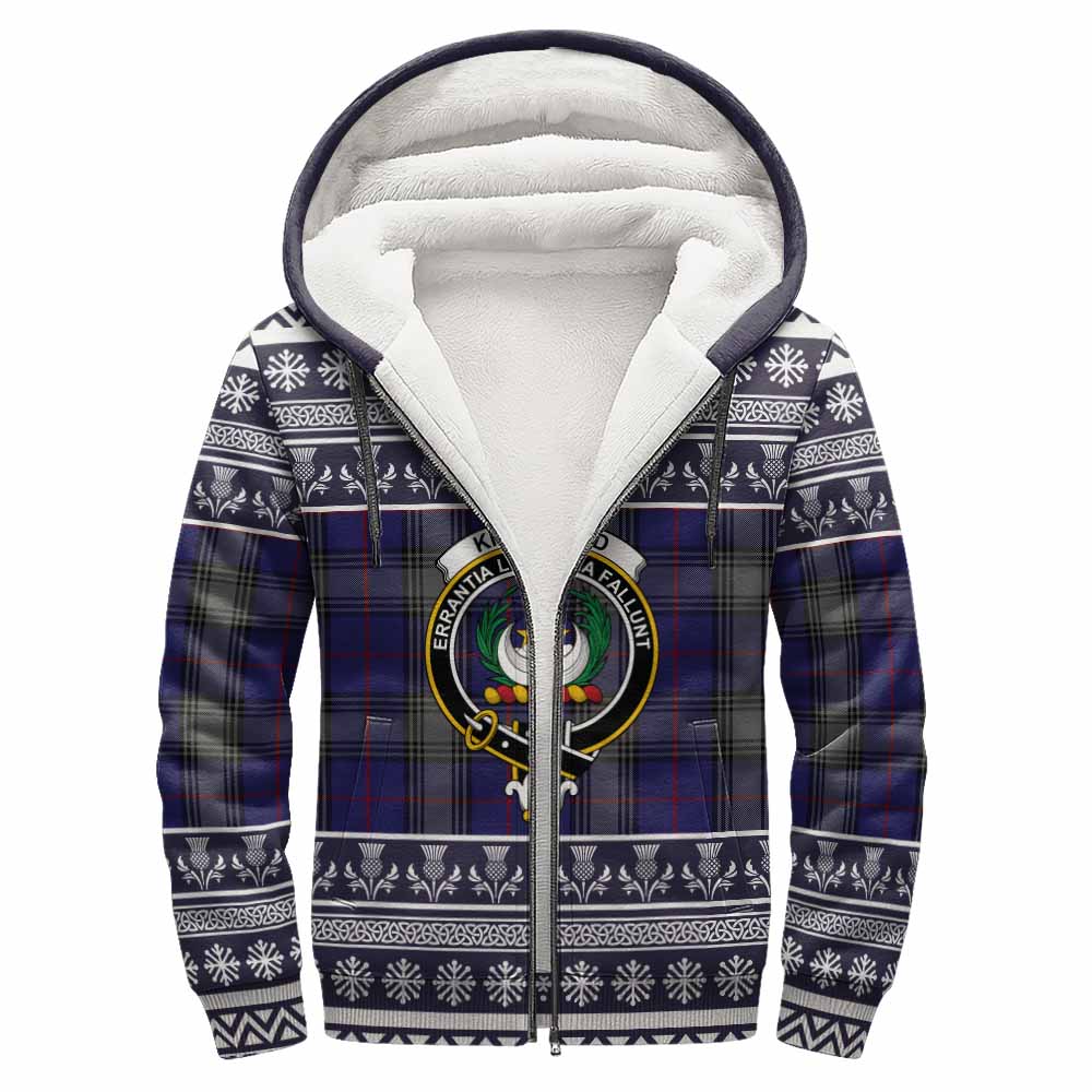Kinnaird Clan Tartan Christmas Fleece Hoodie with Family Crest - Tartan Vibes Clothing