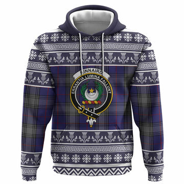 Kinnaird Clan Tartan Christmas Hoodie with Family Crest