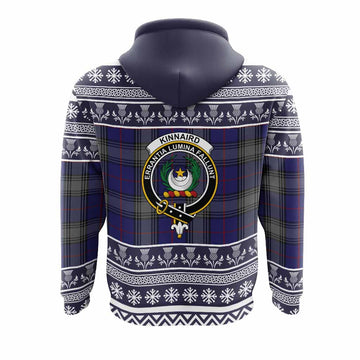 Kinnaird Clan Tartan Christmas Hoodie with Family Crest