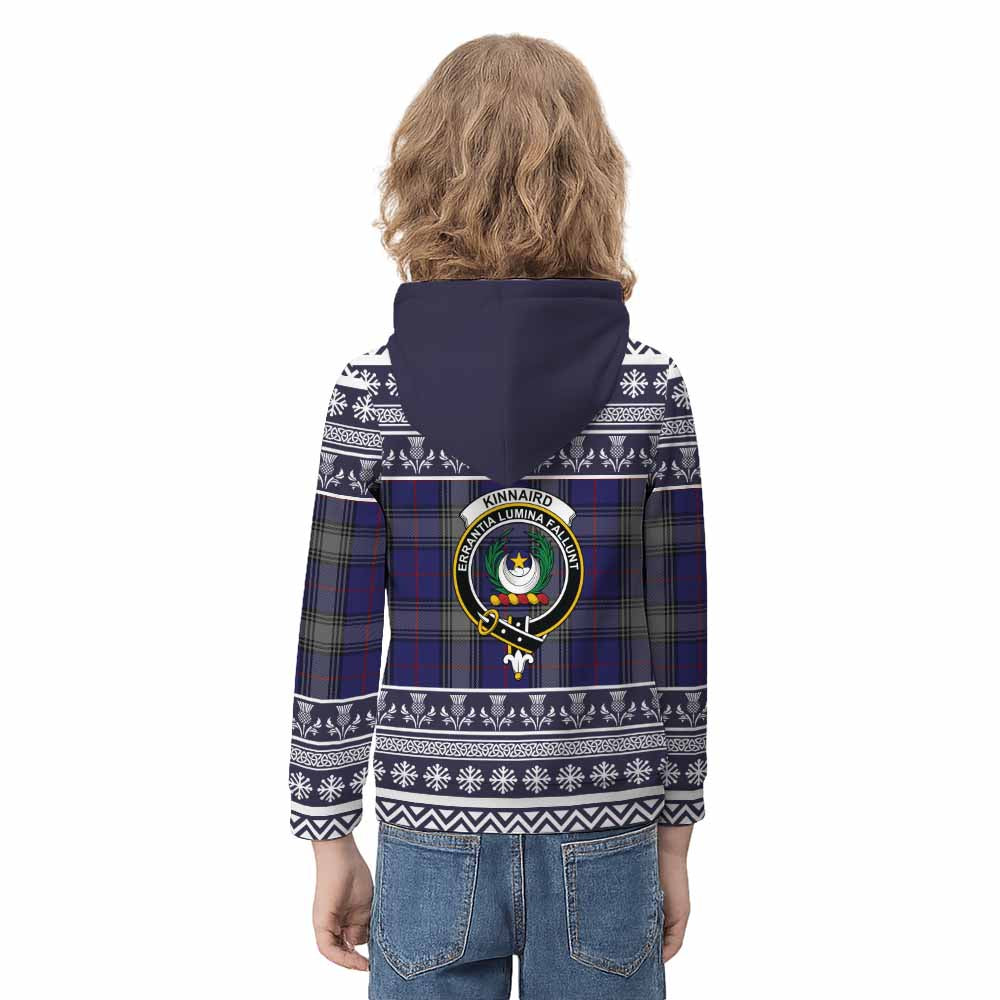 Kinnaird Clan Tartan Christmas Kid Hoodie with Family Crest - Tartan Vibes Clothing