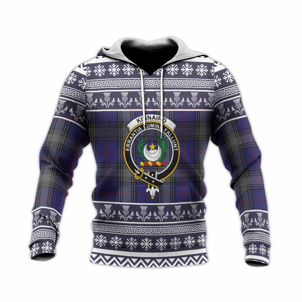Kinnaird Clan Tartan Christmas Knitted Hoodie with Family Crest - Tartan Vibes Clothing