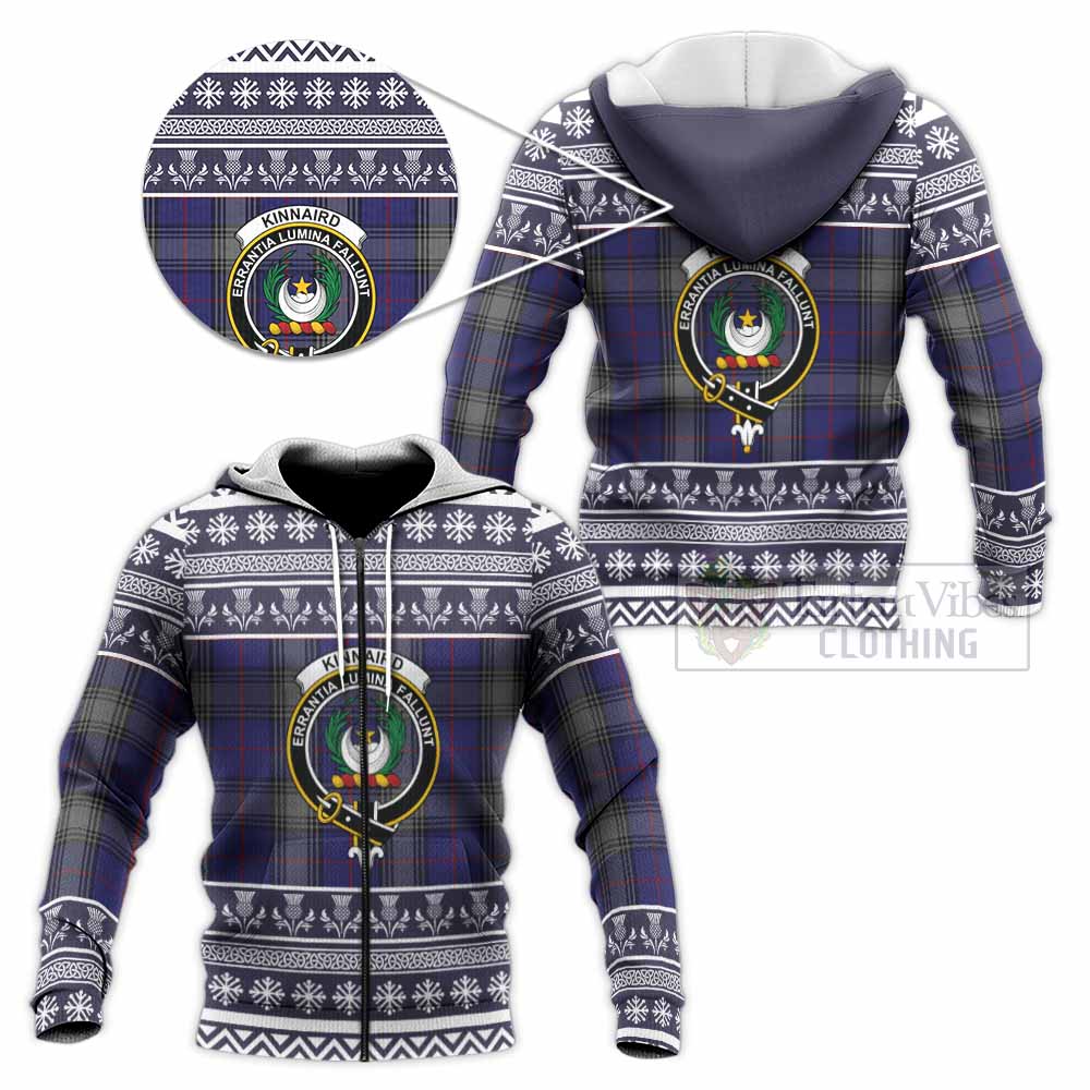 Kinnaird Clan Tartan Christmas Knitted Hoodie with Family Crest - Tartan Vibes Clothing