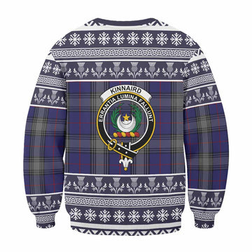 Kinnaird Clan Tartan Christmas Sweatshirt with Family Crest