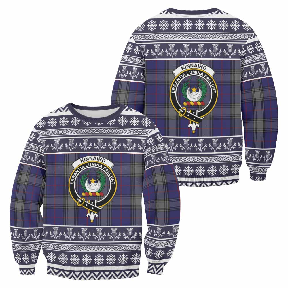 Kinnaird Clan Tartan Christmas Sweatshirt with Family Crest - Tartan Vibes Clothing