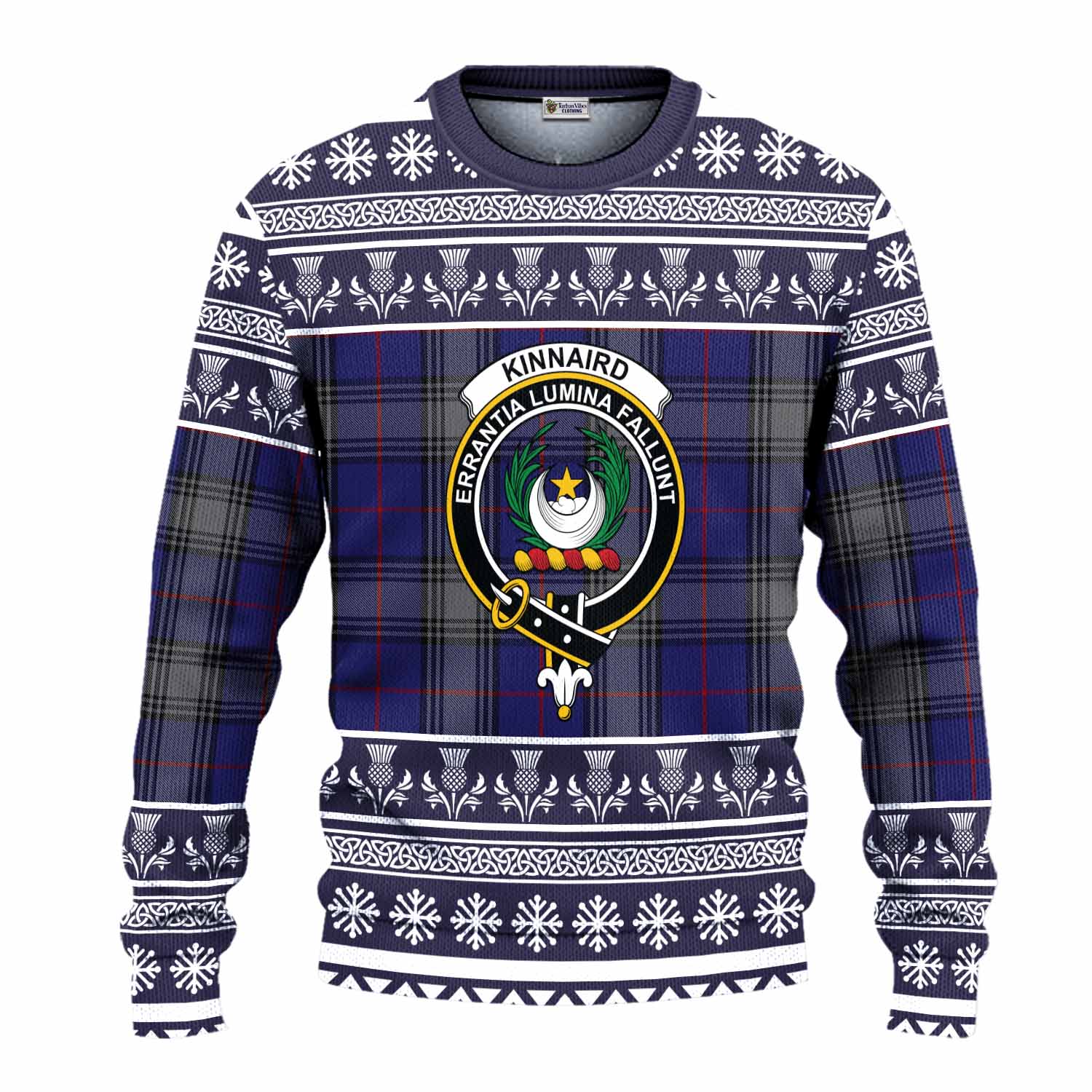 Kinnaird Clan Tartan Christmas Ugly Sweater with Family Crest - Tartan Vibes Clothing